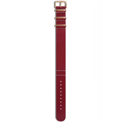 Genuine leather strap red gold