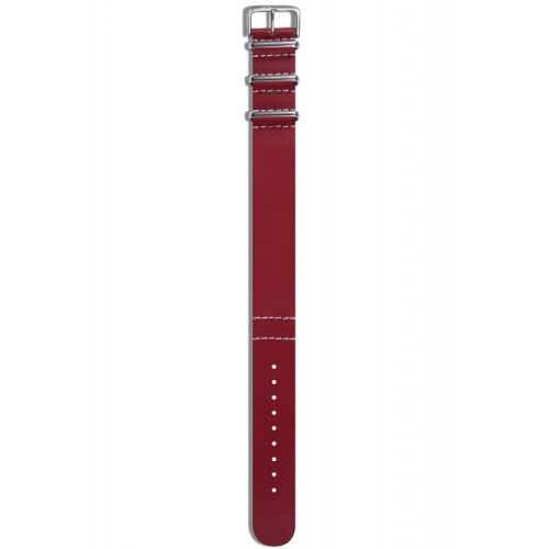 Leather red silver