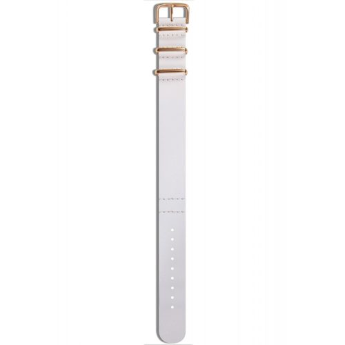 Genuine white leather strap gold
