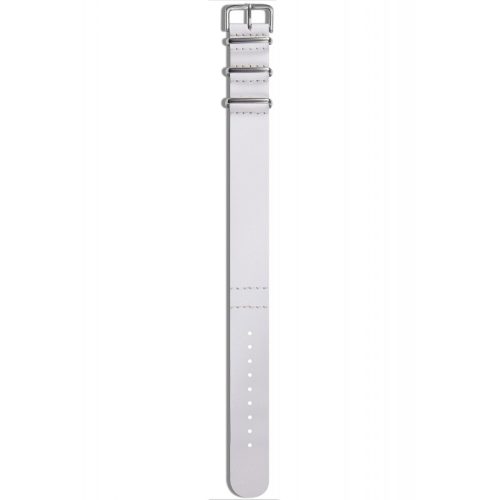 Genuine white leather strap silver