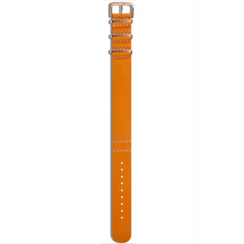 Genuine orange leather strap gold